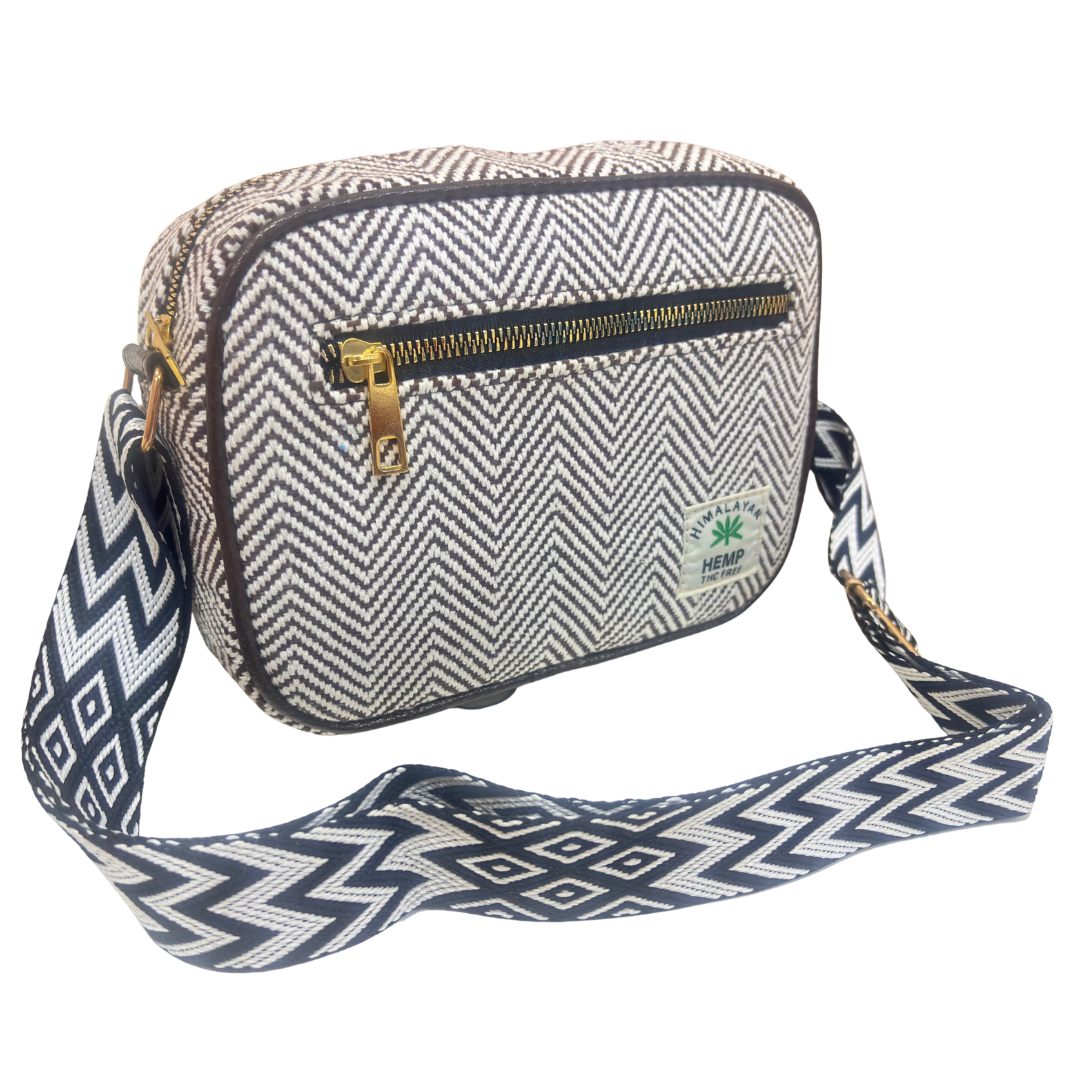 The RajPadmini Planet-Friendly Brown Hemp Adventure Sling Bag