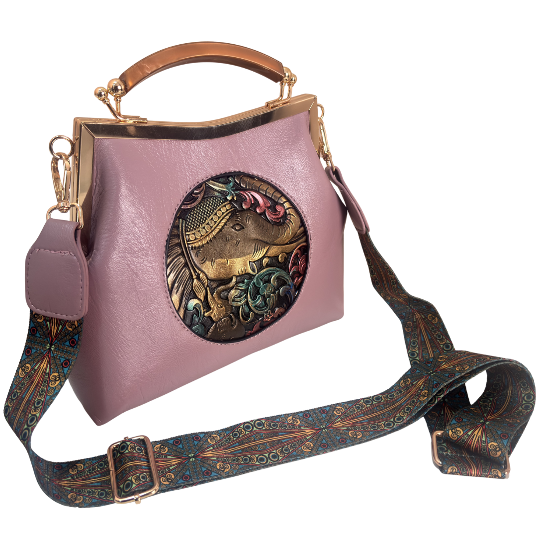Metal Elephant Satchel Bag for Women | Handcrafted Sling Handbag with Top Handle | Ethnic & Festive | The House of RajPadmini