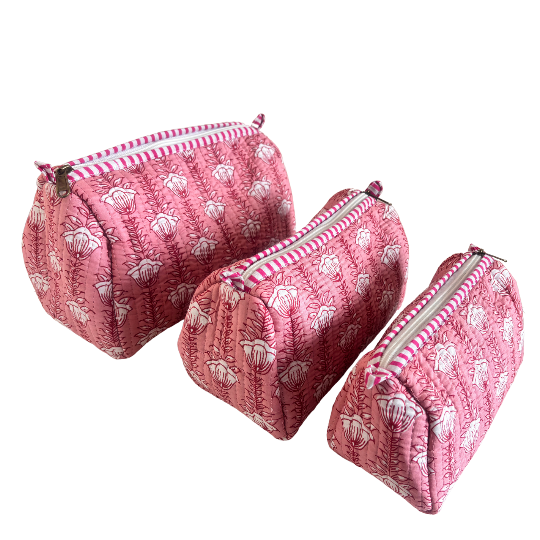 The Alfred Edition Travel Accessory:- Premium Handcrafted Waterproof Quilted Cotton Beauty/Travel Organizer Bag for Men & Women