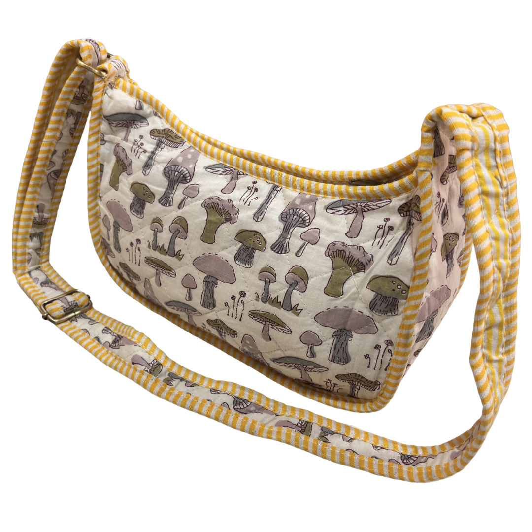 Quilted Cotton Moon Sling Bag for Women | Handcrafted Moon Crossbody Bag for Daily & Casual Wear | The House of RajPadmini
