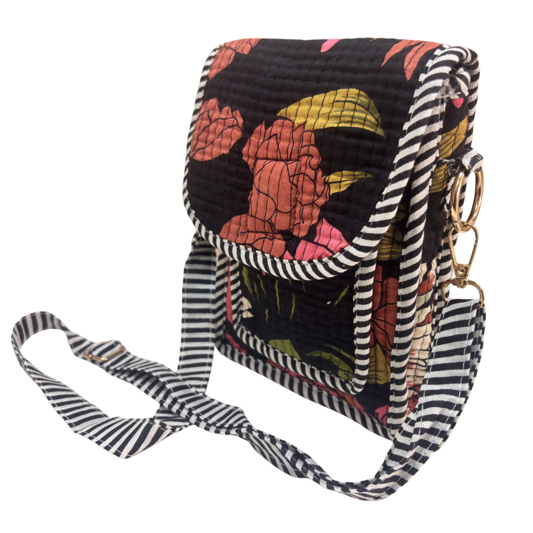 Quilted Cotton Mobile Sling Bag | The House of RajPadmini