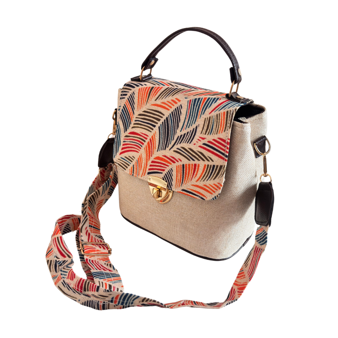 The House of RajPadmini White Jute Crossbody Sling Bag