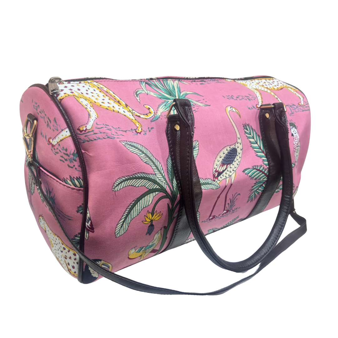 The House of RajPadmini Animal Print Cotton Duffle Bag