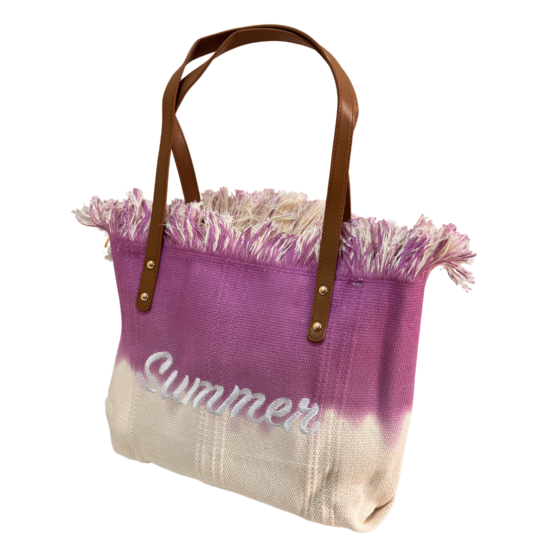 Vibrant Summer Canvas Tote Bag — Handcrafted Cotton Canvas in Orange, Yellow & Purple | The House of RajPadmini