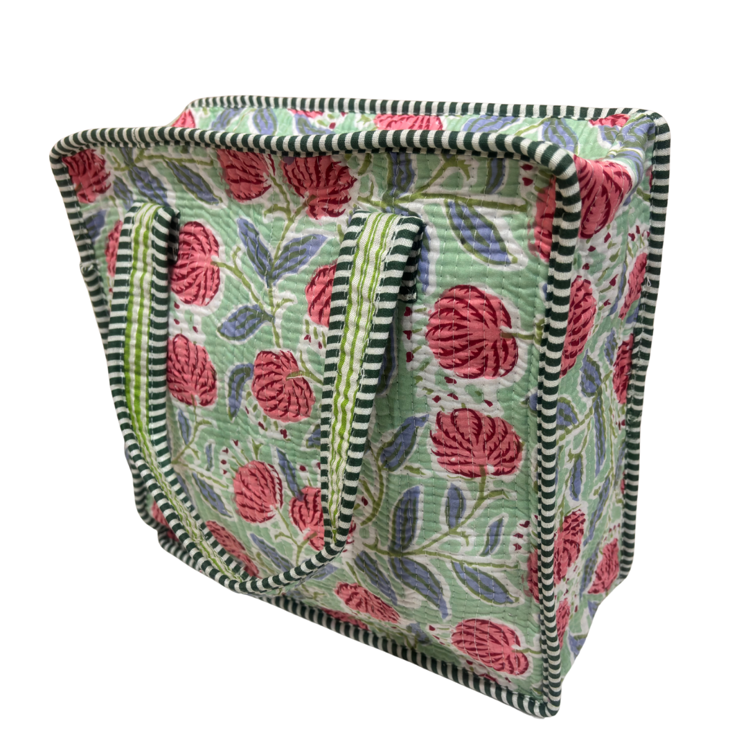 RajPadmini Handcrafted Quilted Cotton Ghar Se Mandir Edition - Tiffin & Pooja Carrier Collection