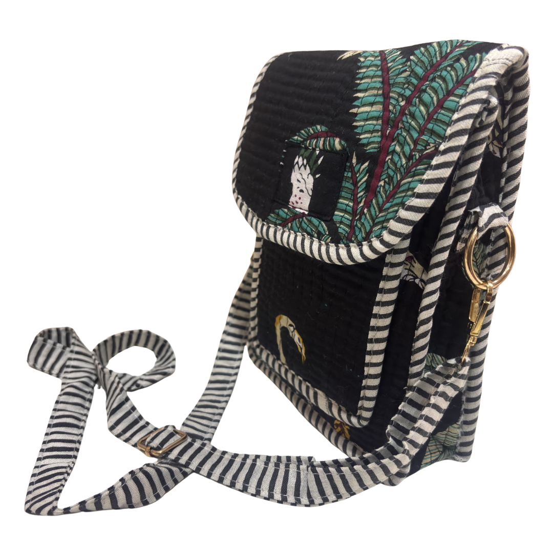 Quilted Cotton Mobile Sling Bag | The House of RajPadmini
