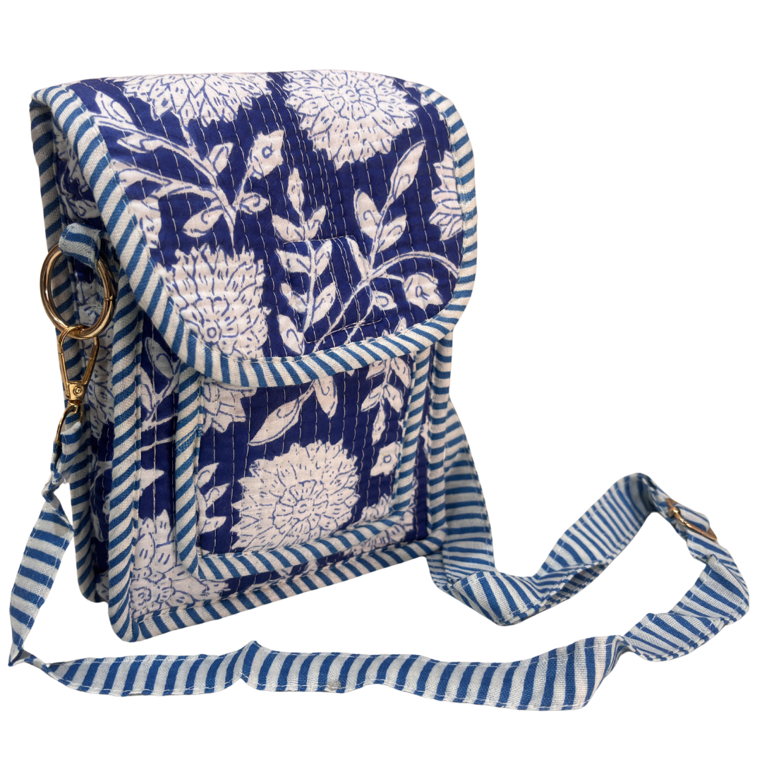 Quilted Cotton Mobile Sling Bag | The House of RajPadmini