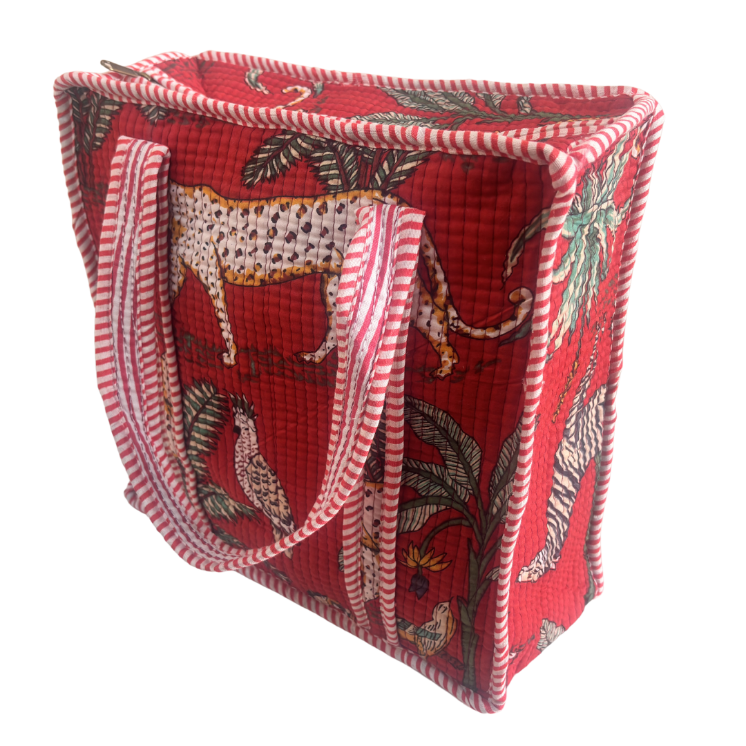 RajPadmini Handcrafted Quilted Cotton Ghar Se Mandir Edition - Tiffin & Pooja Carrier Collection