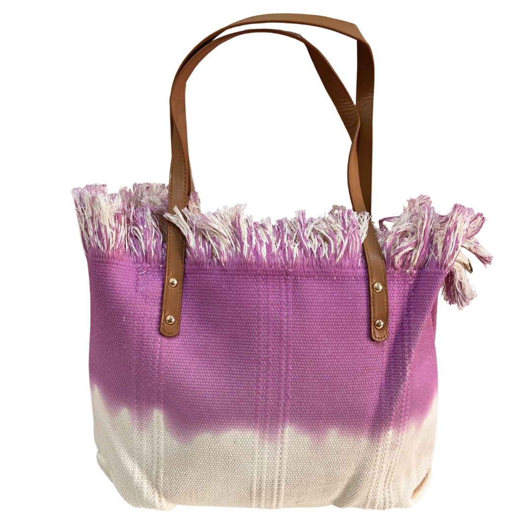 Vibrant Summer Canvas Tote Bag — Handcrafted Cotton Canvas in Orange, Yellow & Purple | The House of RajPadmini