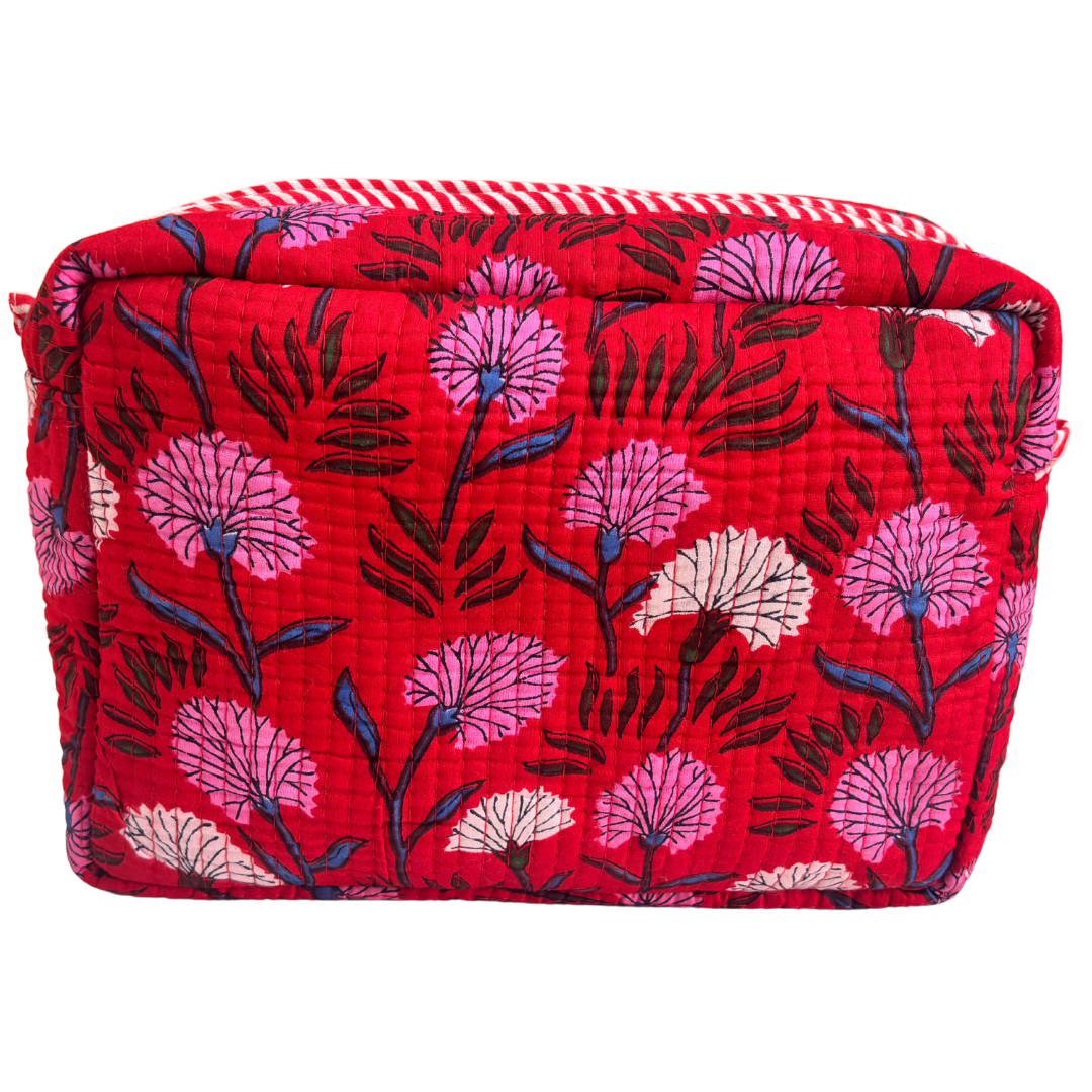 RajPadmini toiletry pouch — front zip pocket detail for quick-access essentials