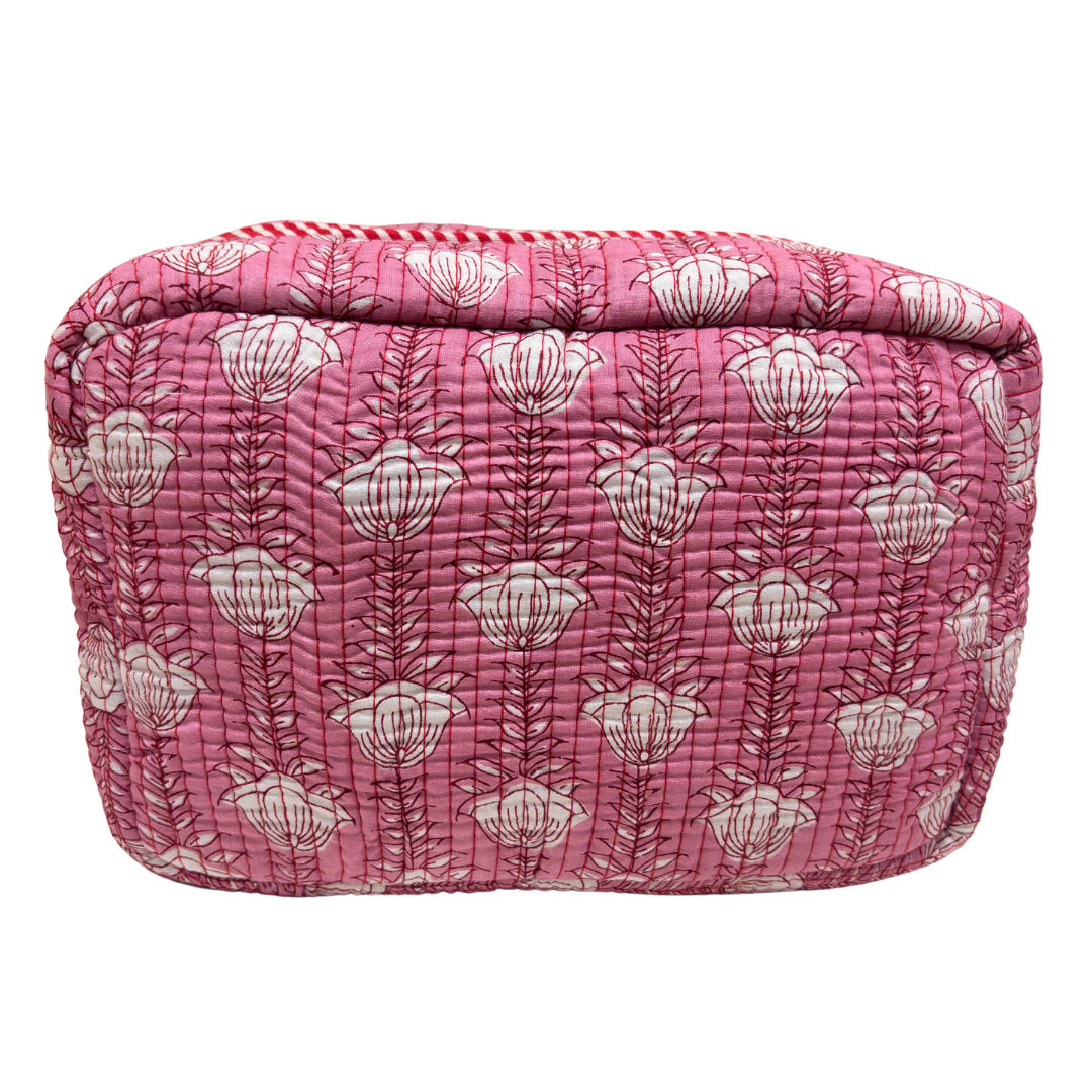 RajPadmini toiletry pouch — front zip pocket detail for quick-access essentials