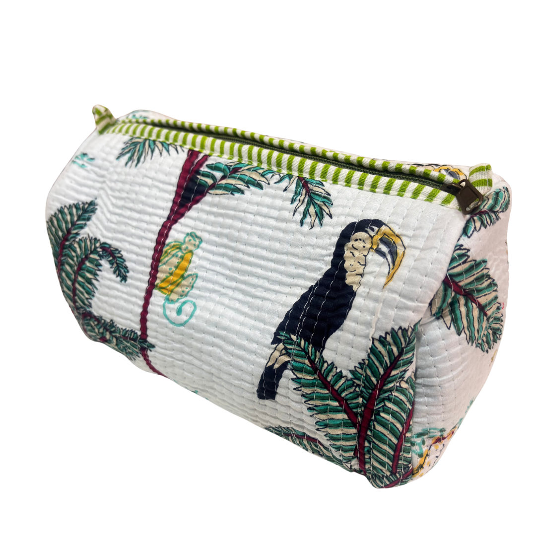 The Alfred Edition Travel Accessory:- Premium Handcrafted Waterproof Quilted Cotton Beauty/Travel Organizer Bag for Men & Women