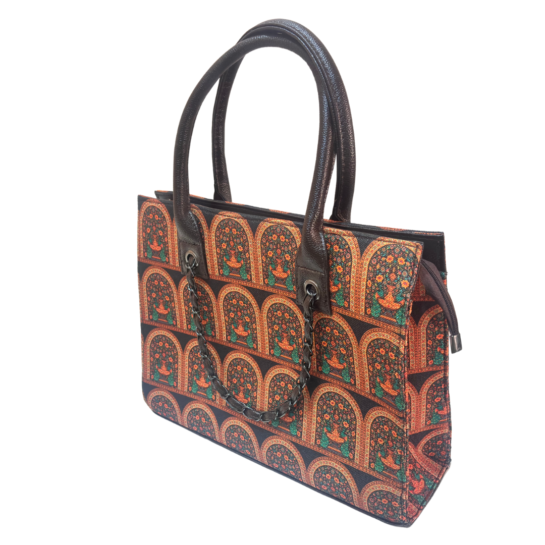 The House of RajPadmini Printed Tote Bag Set with Complementary Pouch