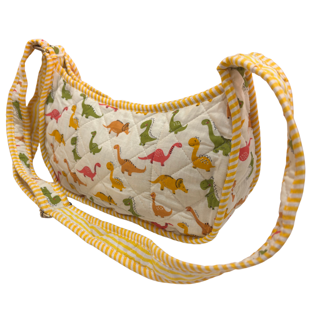 Quilted Cotton Moon Sling Bag for Women | Handcrafted Moon Crossbody Bag for Daily & Casual Wear | The House of RajPadmini