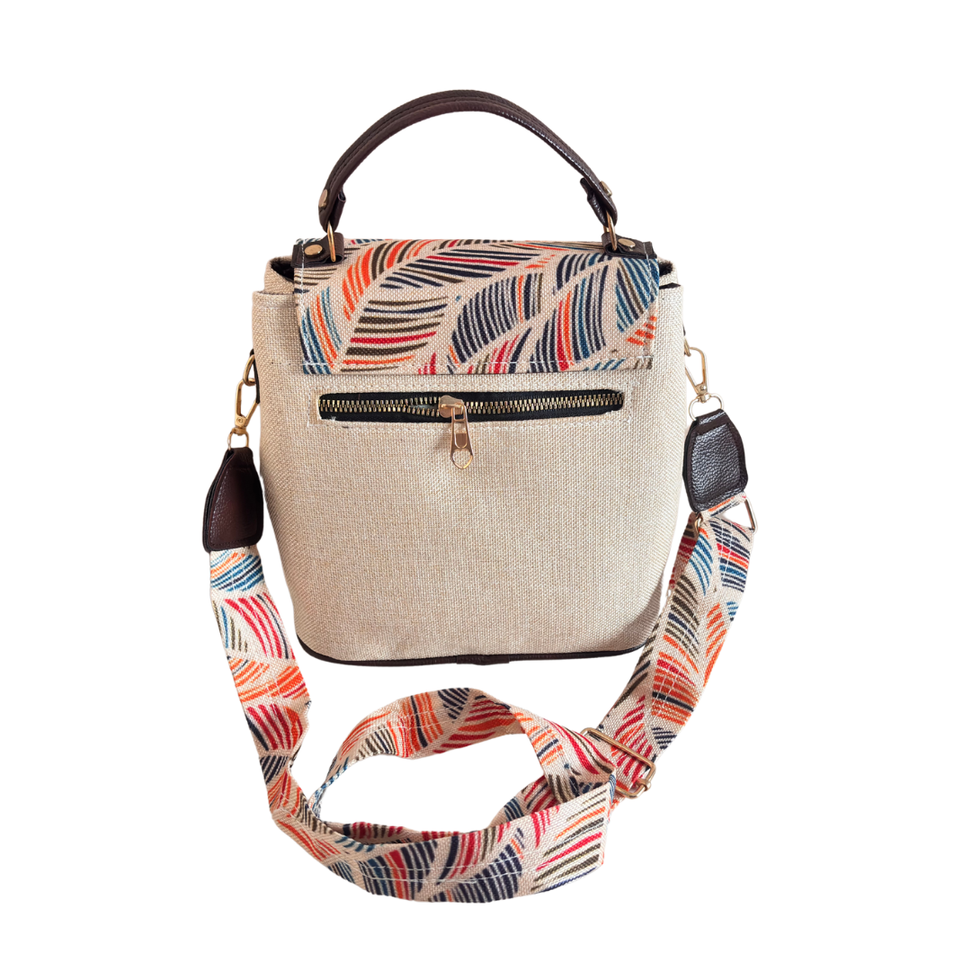 The House of RajPadmini White Jute Crossbody Sling Bag