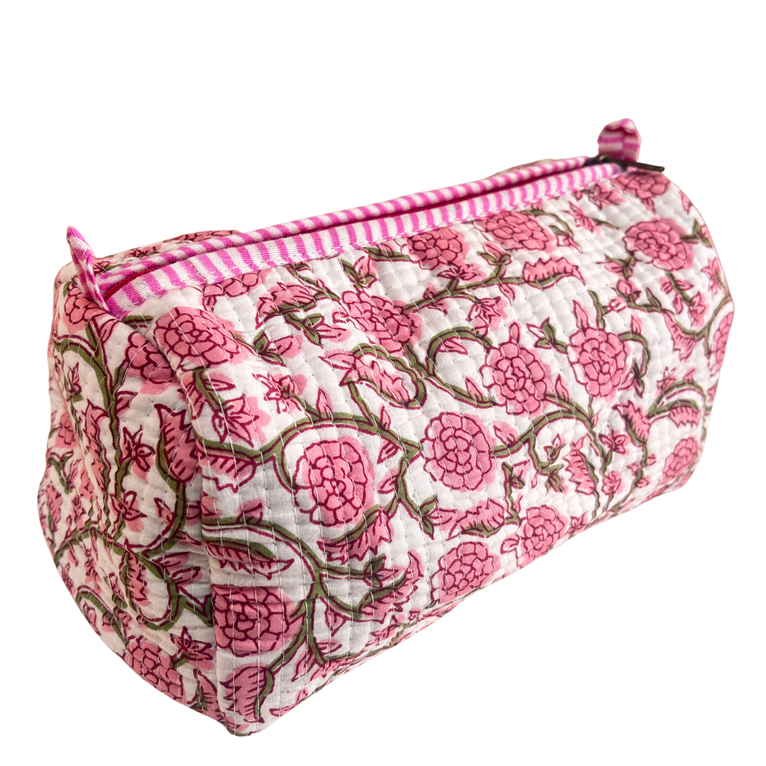 The Alfred Edition Travel Accessory:- Premium Handcrafted Waterproof Quilted Cotton Beauty/Travel Organizer Bag for Men & Women