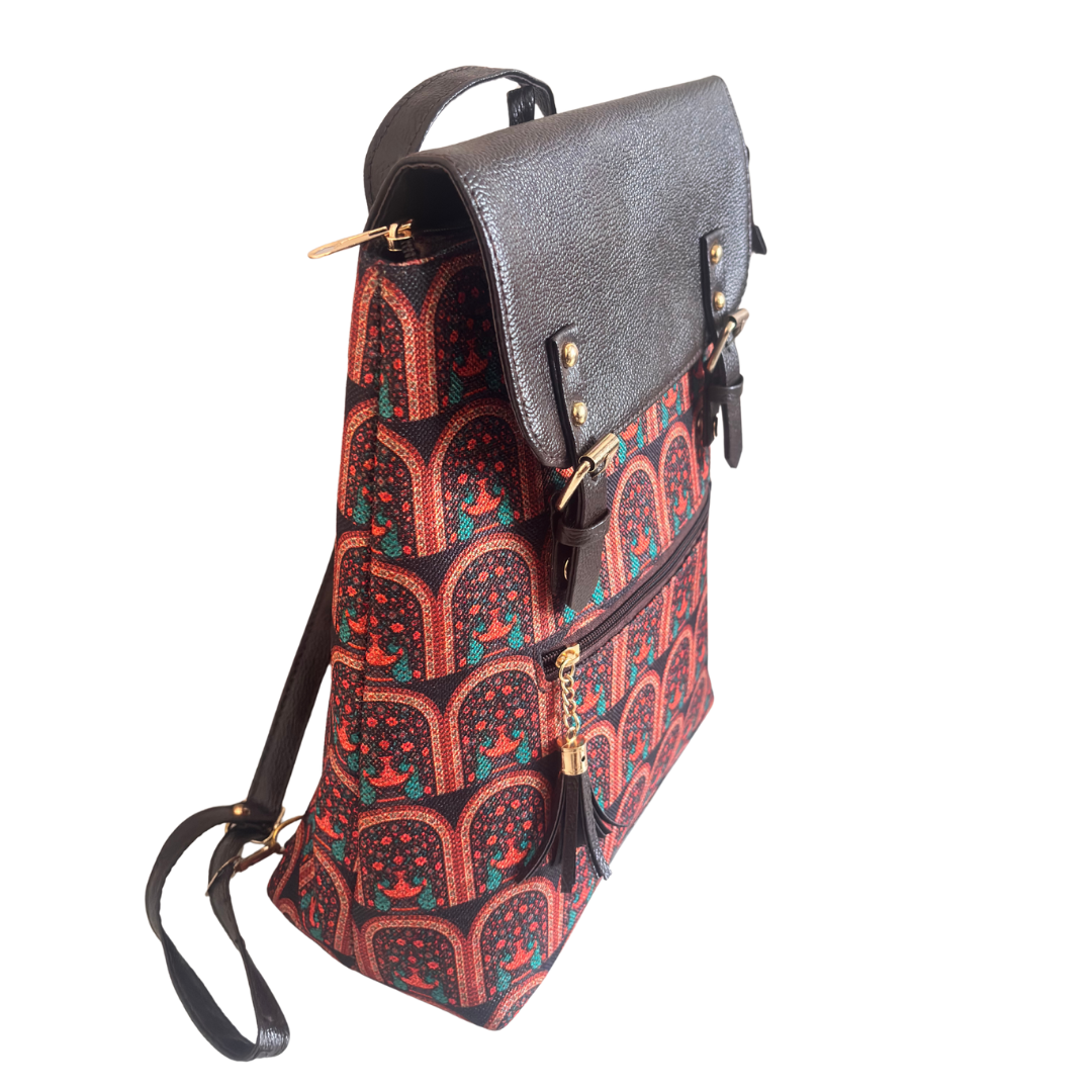 The Heritage Keeper Edition Backpack - Stories in Every Stitch | Rajasthani Arch Canvas Collection