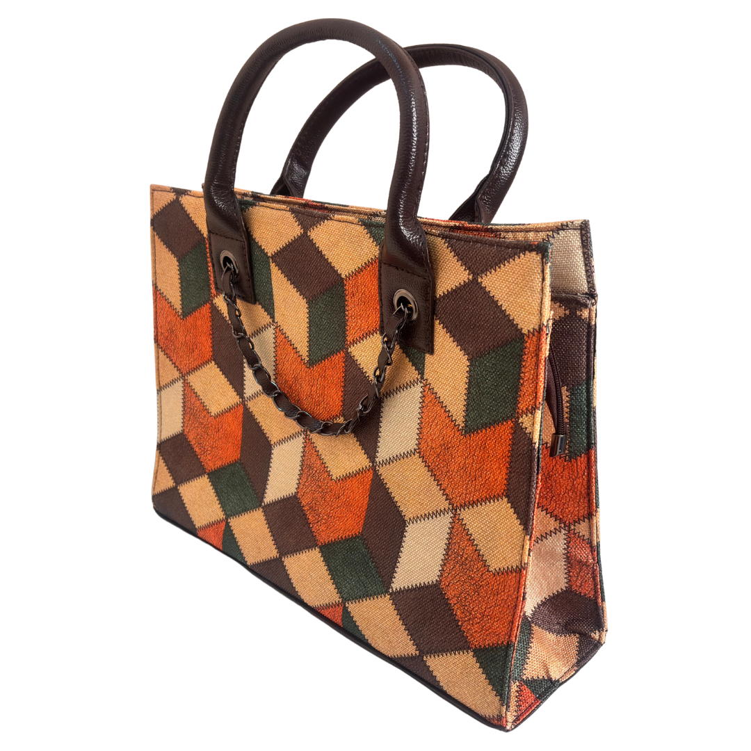 The House of RajPadmini Printed Tote Bag Set with Complementary Pouch