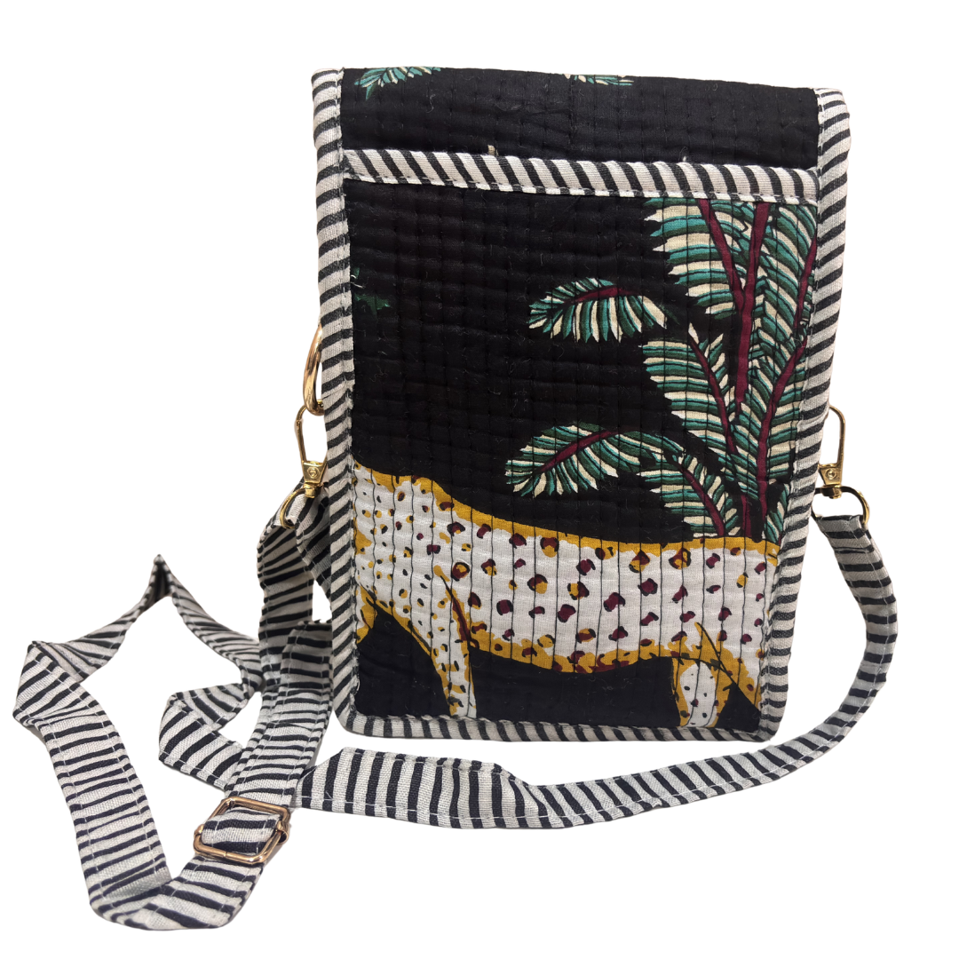Quilted Cotton Mobile Sling Bag | The House of RajPadmini