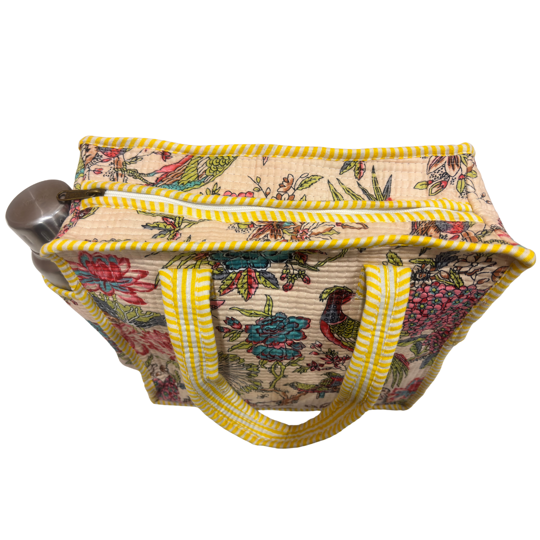 RajPadmini Handcrafted Quilted Cotton Ghar Se Mandir Edition - Tiffin & Pooja Carrier Collection