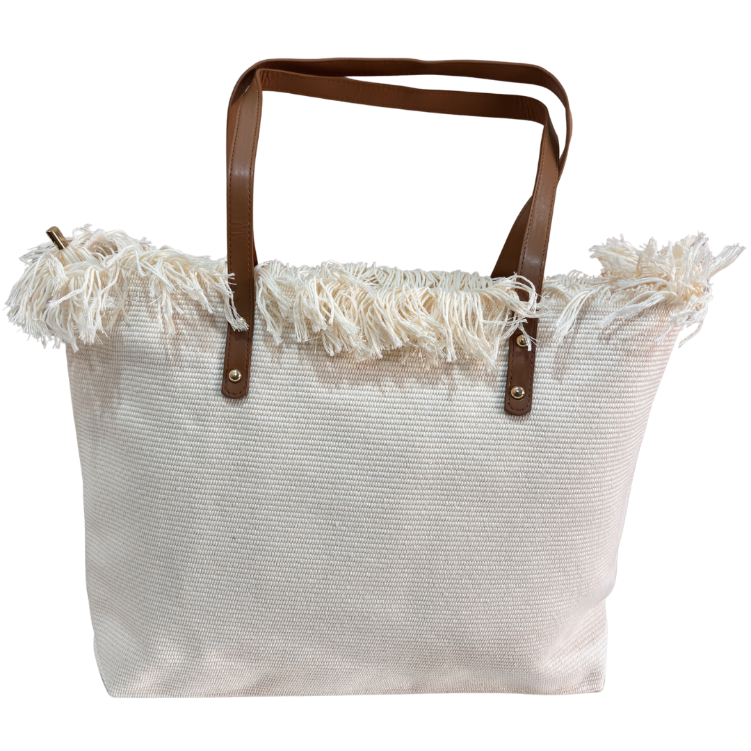Evil Eye Canvas Tote Bag — Handcrafted Cotton Canvas with Nazar Motif & Zip Closure | The House of RajPadmini