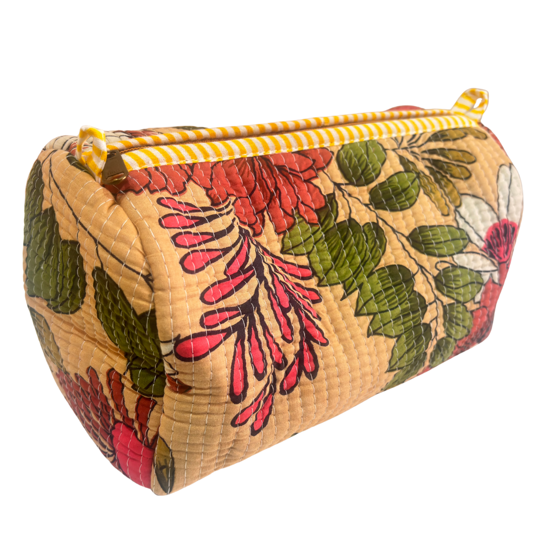 The Alfred Edition Travel Accessory:- Premium Handcrafted Waterproof Quilted Cotton Beauty/Travel Organizer Bag for Men & Women