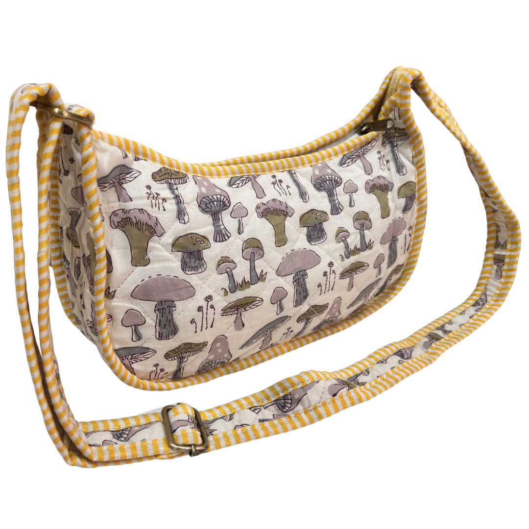 Quilted Cotton Moon Sling Bag for Women | Handcrafted Moon Crossbody Bag for Daily & Casual Wear | The House of RajPadmini