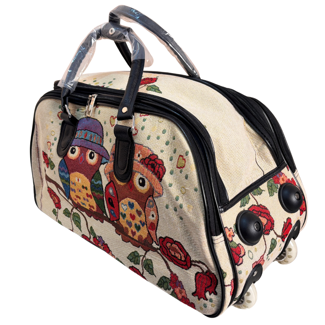 The House of RajPadmini Road Warrior Edition:- Waterproof Elephant Print Wheeled Travel Duffle Trolley Bag