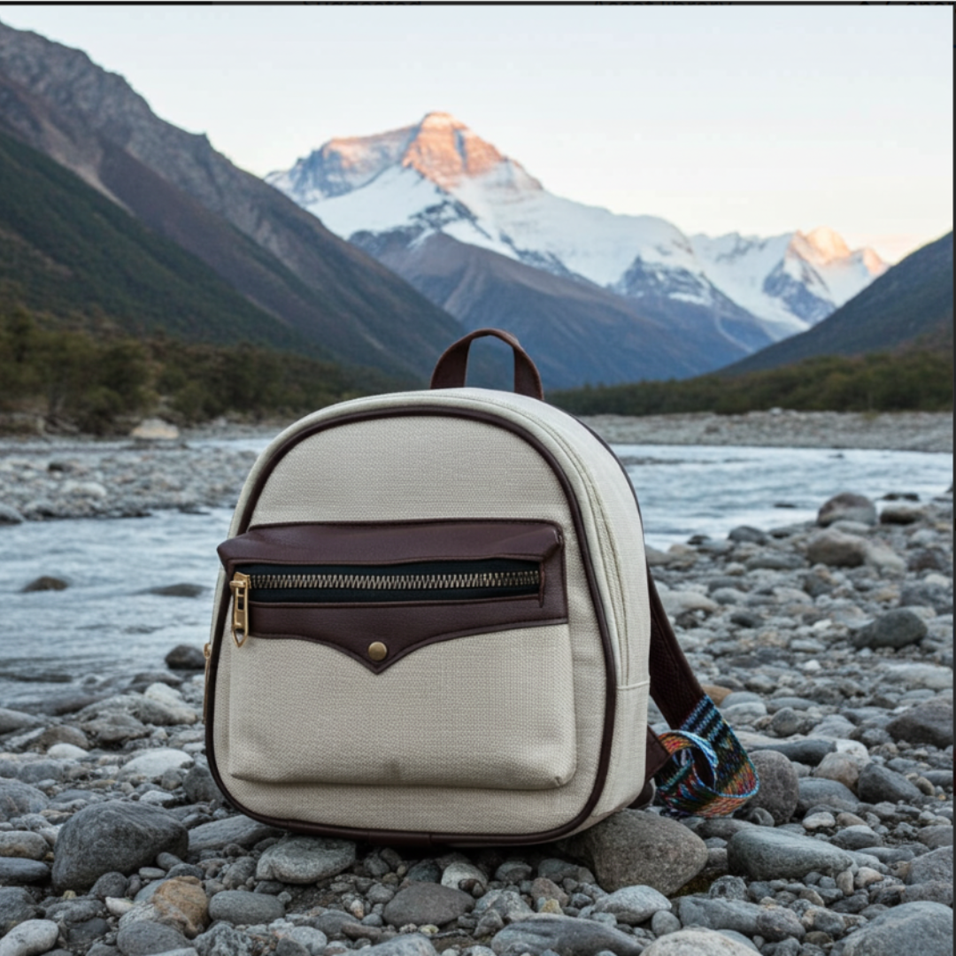The Himalyan Trailblazer Edition:- Premium Mini Jute Backpack with Broadbelt