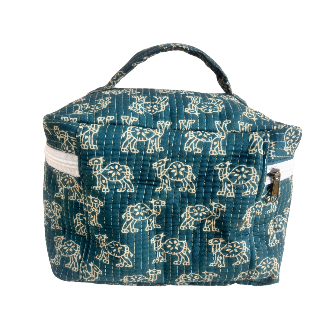 The House of RajPadmini Quilted Cotton Cosmetic Case