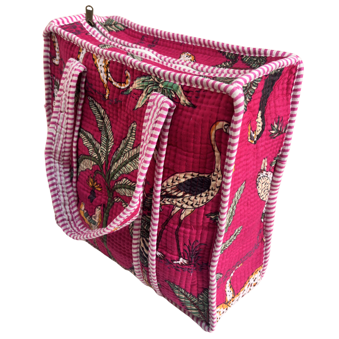 RajPadmini Handcrafted Quilted Cotton Ghar Se Mandir Edition - Tiffin & Pooja Carrier Collection