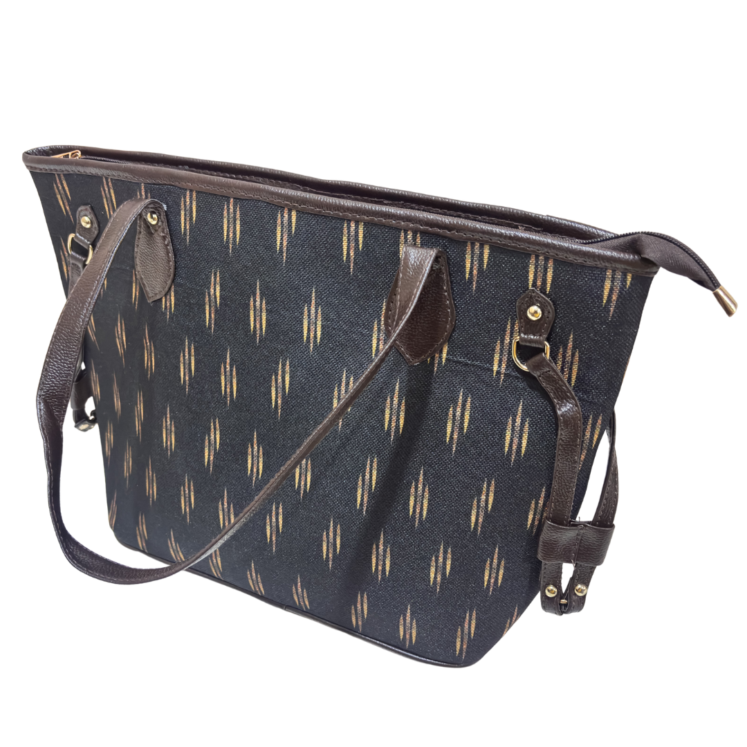 The House of RajPadmini Printed Tote Bag with Complimentary Pouch | Boho Geometric Print