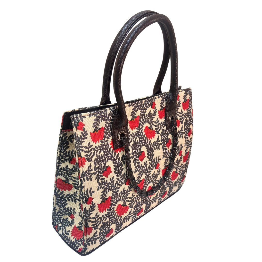 The House of RajPadmini Printed Tote Bag Set with Complementary Pouch