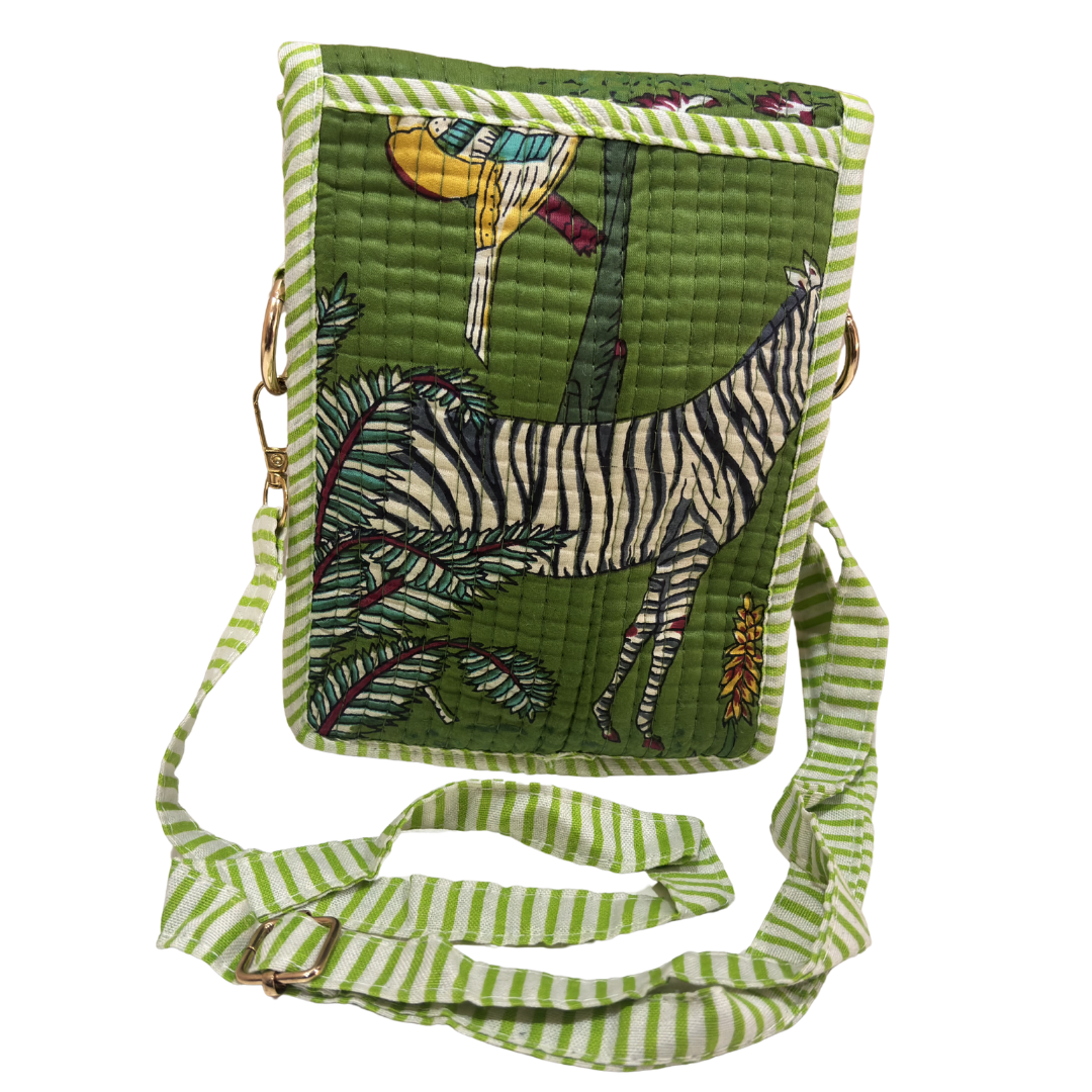 Quilted Cotton Mobile Sling Bag | The House of RajPadmini