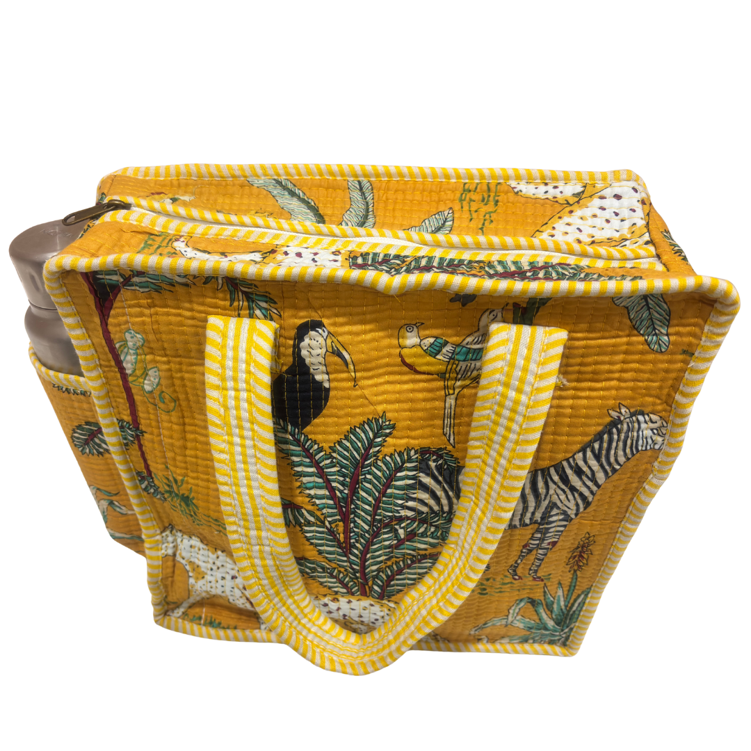 RajPadmini Handcrafted Quilted Cotton Ghar Se Mandir Edition - Tiffin & Pooja Carrier Collection