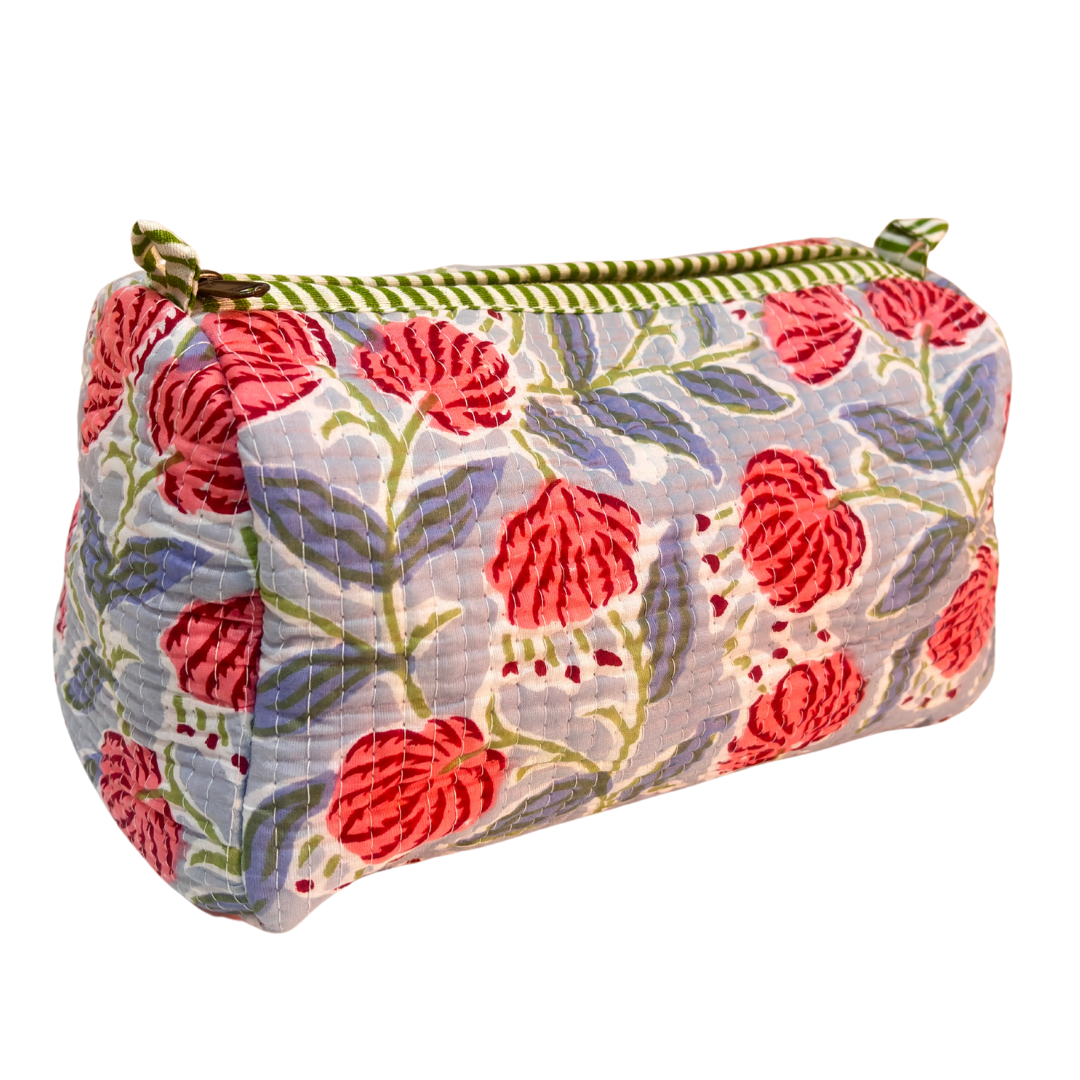 The Alfred Edition Travel Accessory:- Premium Handcrafted Waterproof Quilted Cotton Beauty/Travel Organizer Bag for Men & Women