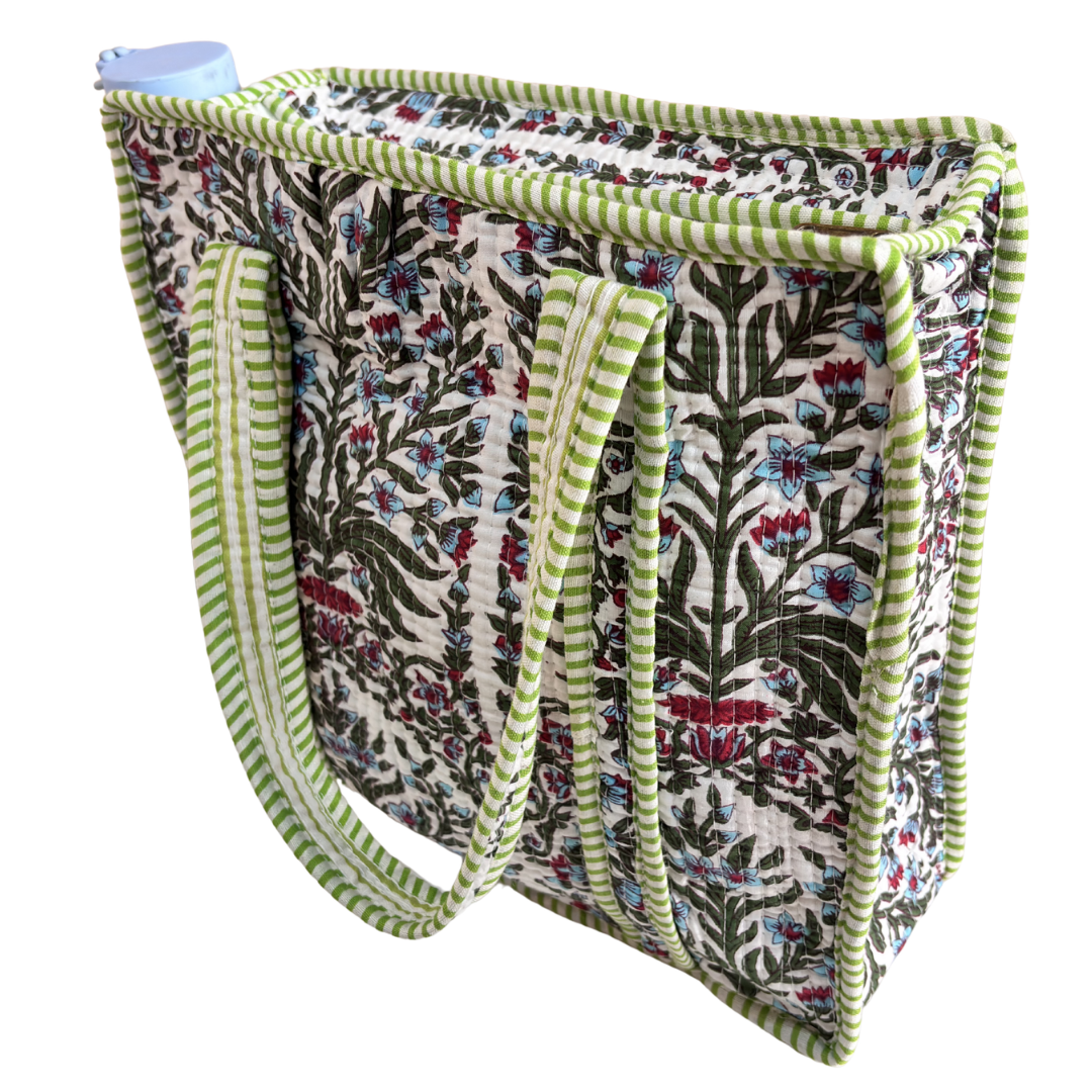 RajPadmini Handcrafted Quilted Cotton Ghar Se Mandir Edition - Tiffin & Pooja Carrier Collection