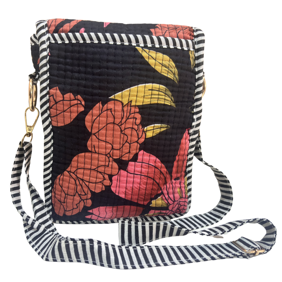 Quilted Cotton Mobile Sling Bag | The House of RajPadmini