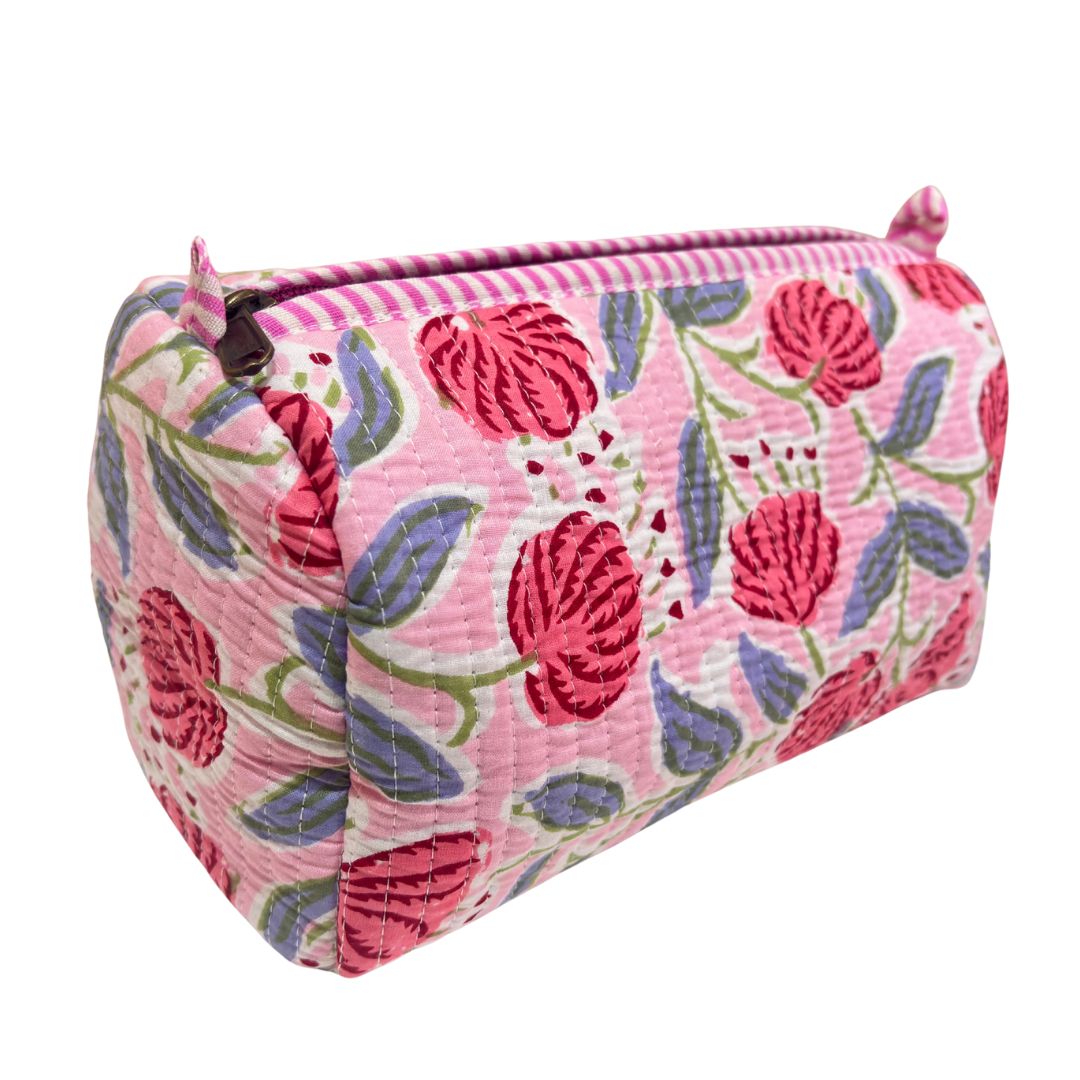 The Alfred Edition Travel Accessory:- Premium Handcrafted Waterproof Quilted Cotton Beauty/Travel Organizer Bag for Men & Women