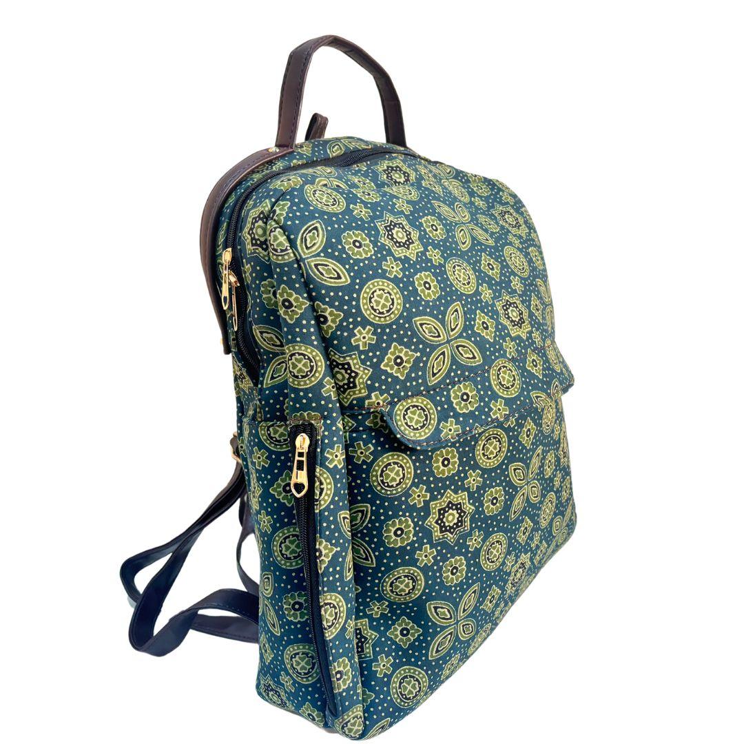 Ghummakad Edition :- Premium Ethnic Patterned Bagru Print Backpack