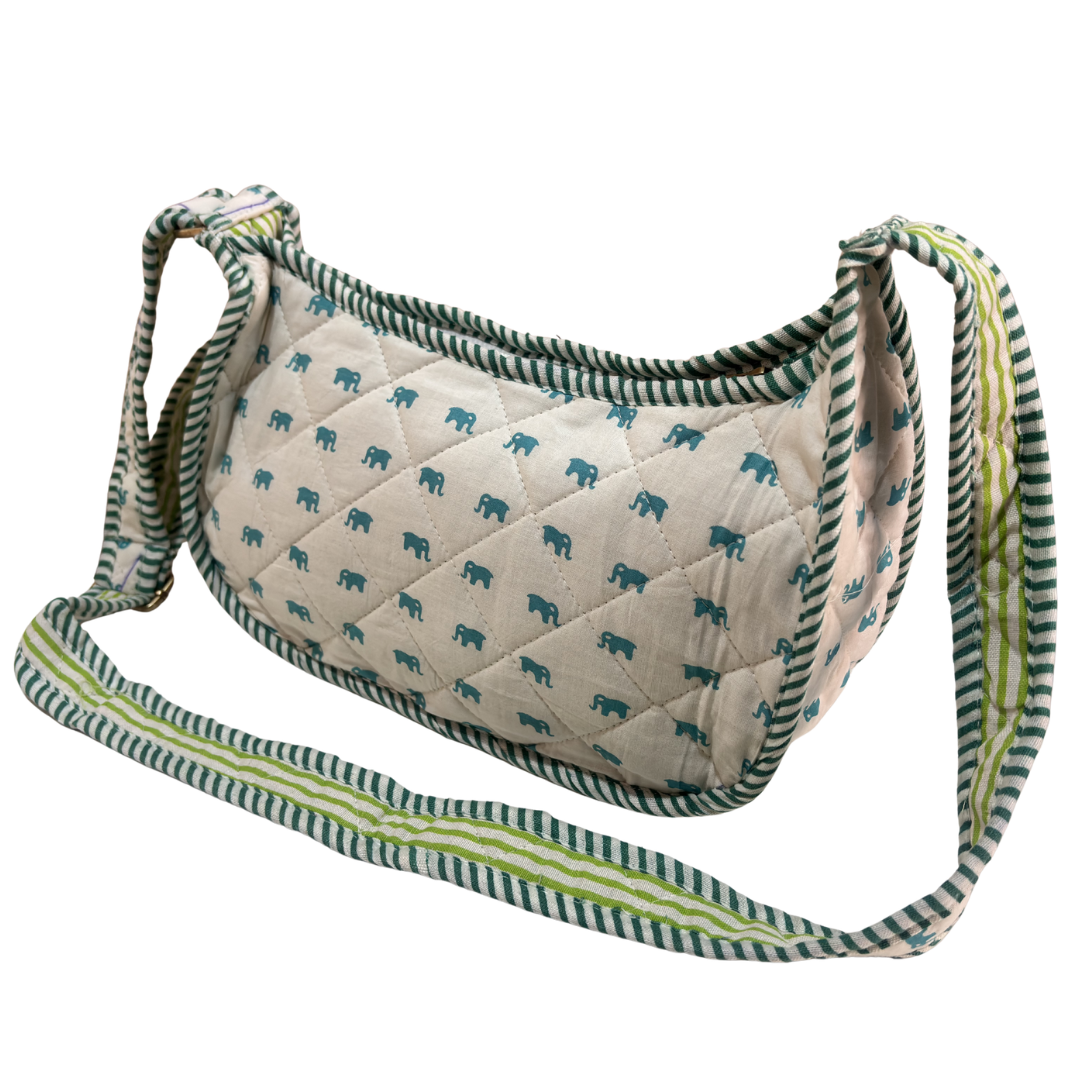 Quilted Cotton Moon Sling Bag for Women | Handcrafted Moon Crossbody Bag for Daily & Casual Wear | The House of RajPadmini