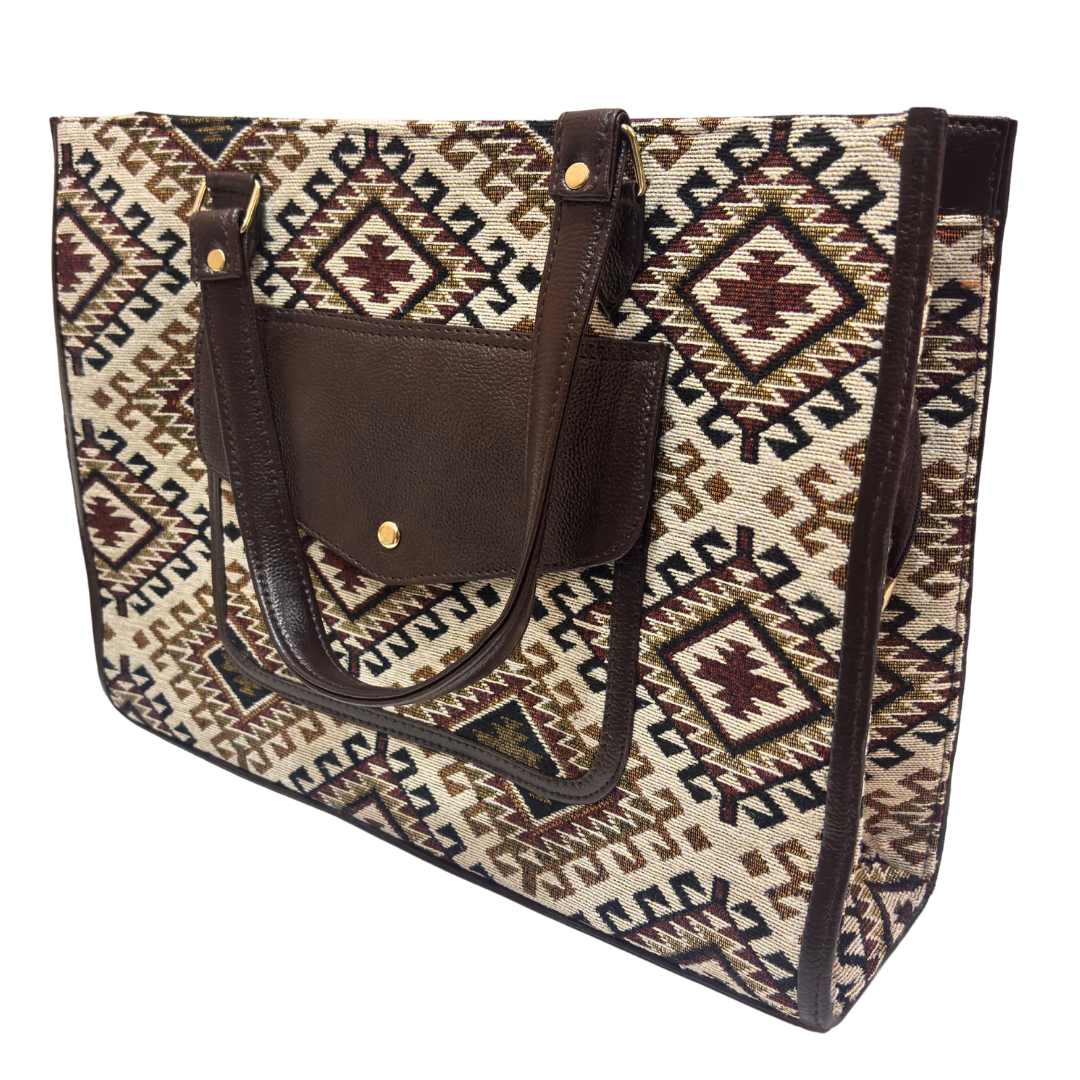 The House of RajPadmini Laptop Tote Bag with Matching Pouch | 16x14 inch