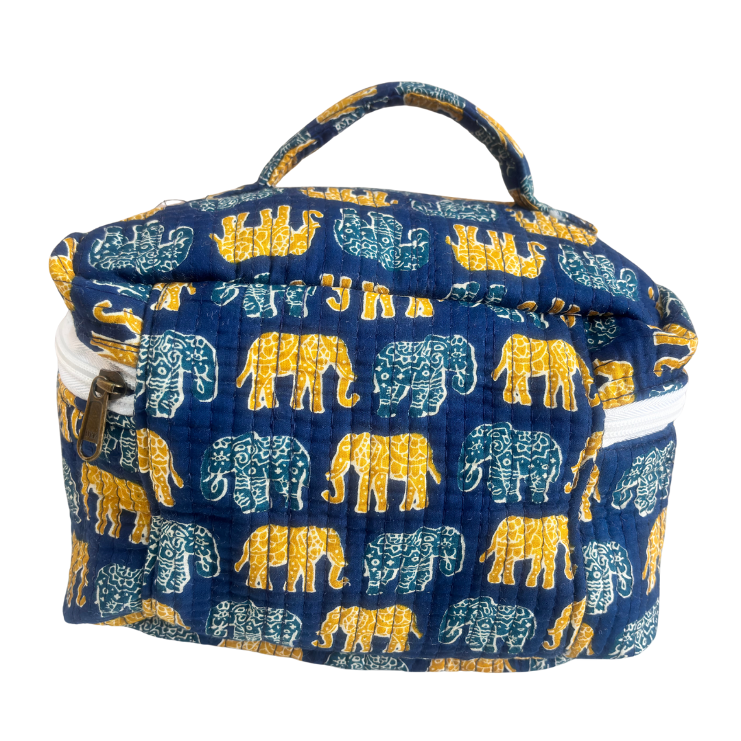 The House of RajPadmini Quilted Cotton Cosmetic Case