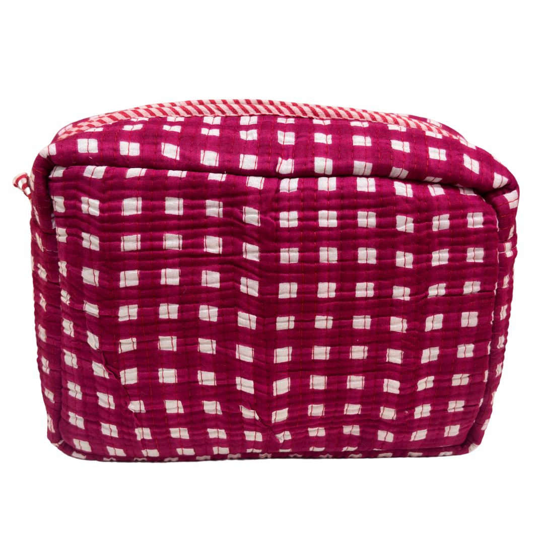 RajPadmini toiletry pouch — front zip pocket detail for quick-access essentials