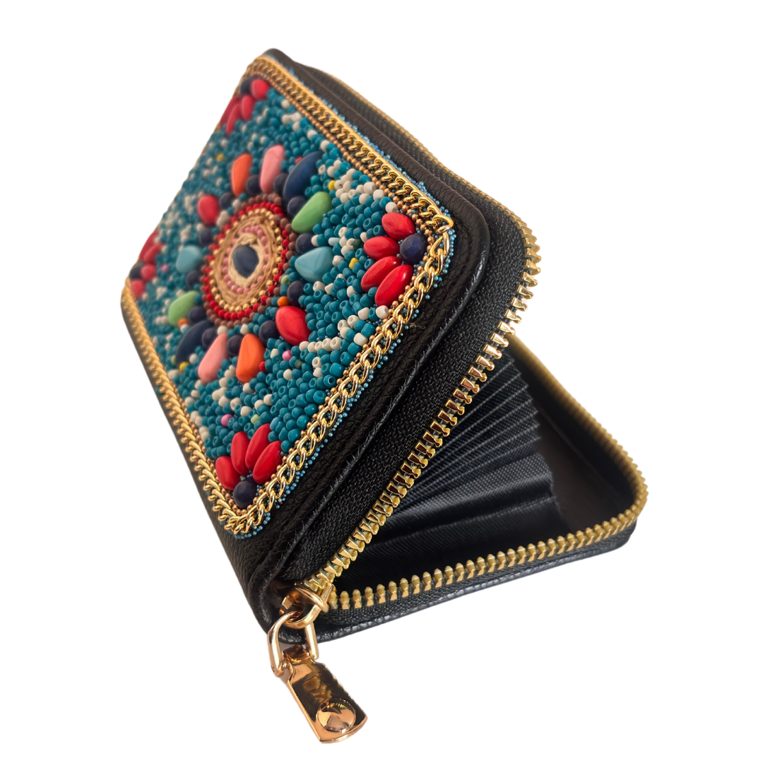 The Banjara Edition:- Beaded Boho Style 9 Card Slots Holder Wallet