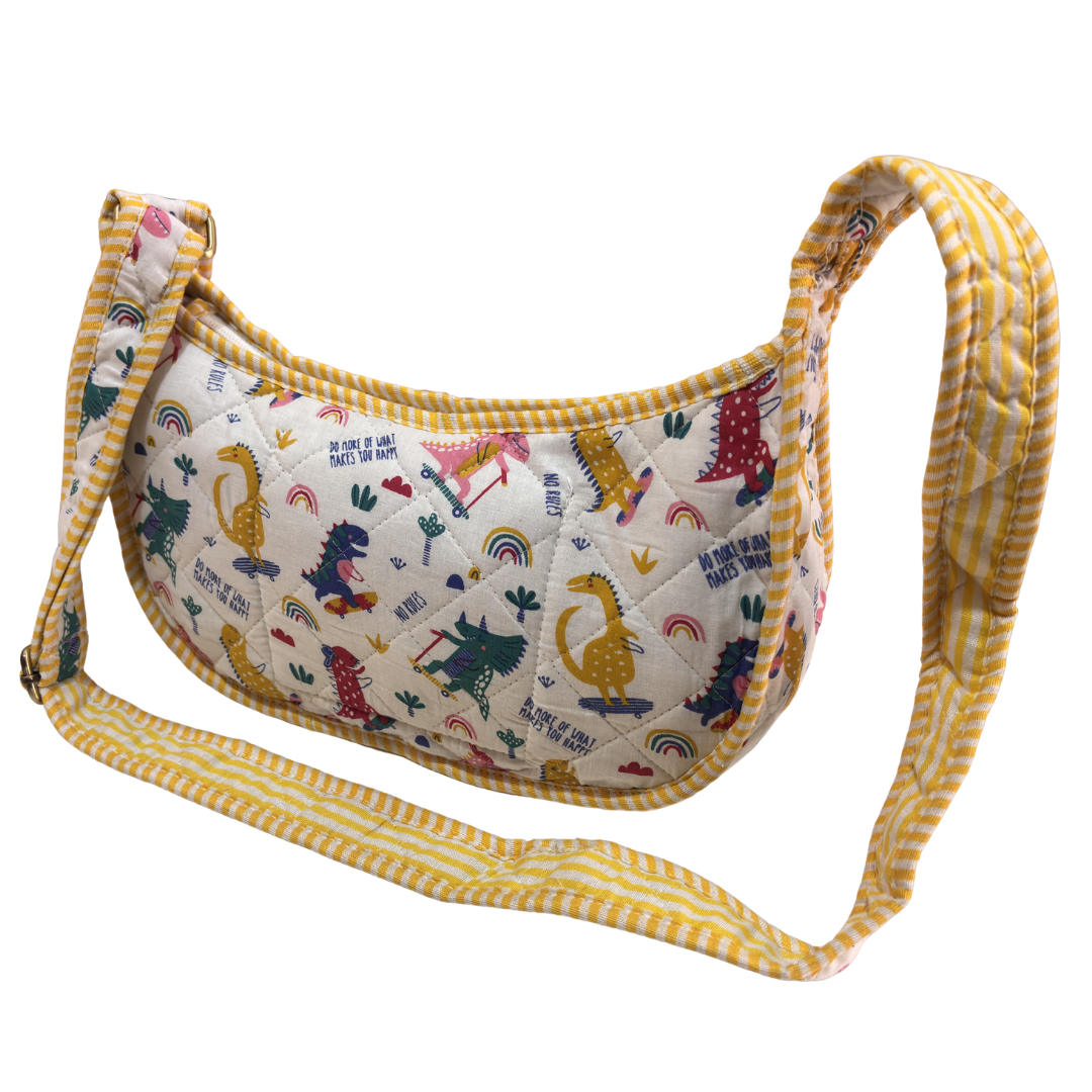 Quilted Cotton Moon Sling Bag for Women | Handcrafted Moon Crossbody Bag for Daily & Casual Wear | The House of RajPadmini
