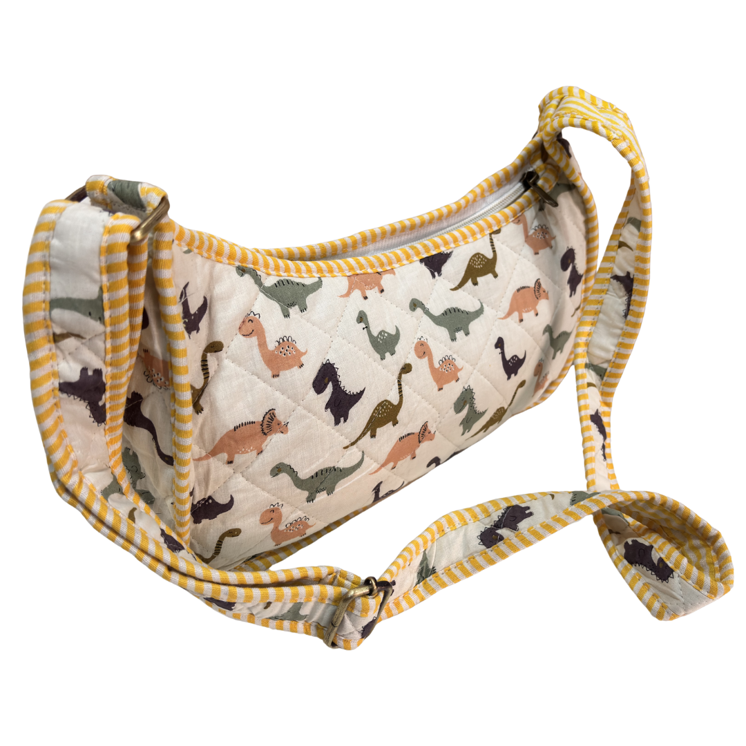 Quilted Cotton Moon Sling Bag for Women | Handcrafted Moon Crossbody Bag for Daily & Casual Wear | The House of RajPadmini
