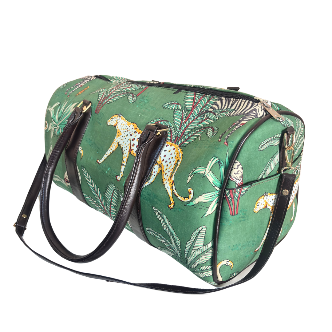 The House of RajPadmini Animal Print Cotton Duffle Bag