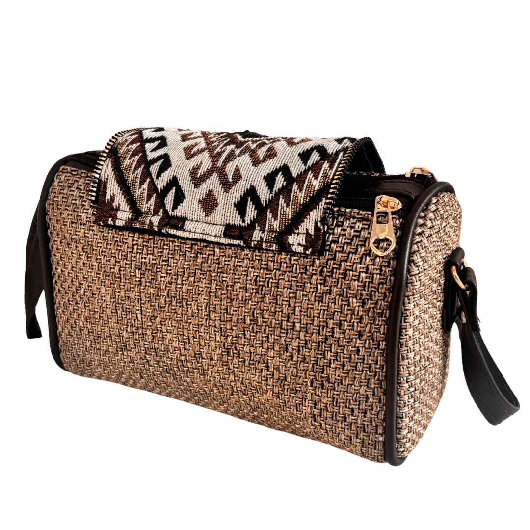 The Saheli Edition:- Women's Tan Brown Jute Sling Bag