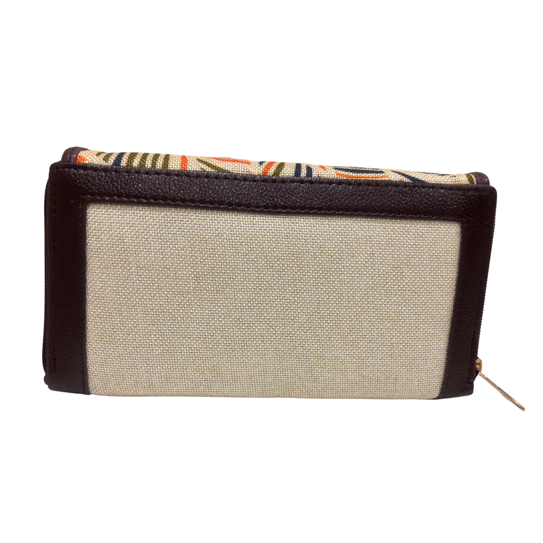 The Hamsafar Edition:- Women's Ethnic Jute Fabric Wallet with Double Partition